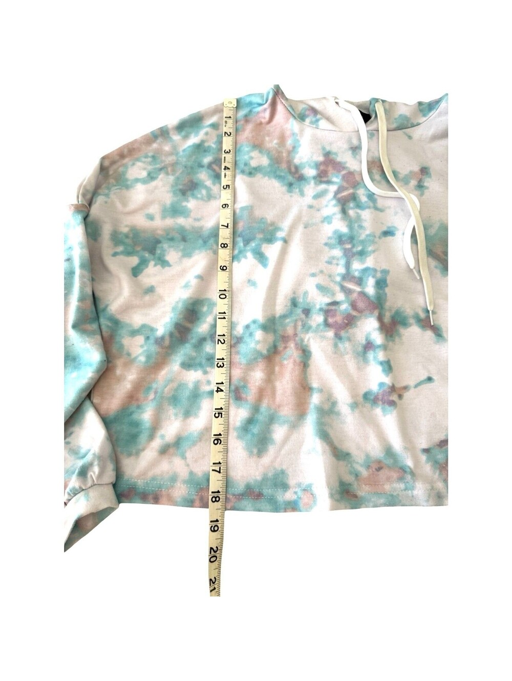 Bebe Tie Dye Cropped Hoodie Small Y2K Athleisure Lounge Pullover Sweatshirt - Picture 4 of 9